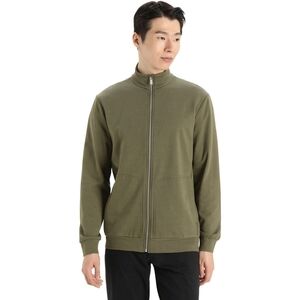 Icebreaker Central II Long Sleeve Full Zip Jacket M Sage Green Cotton + Merino M